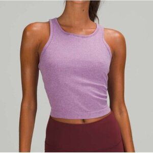 Lululemon Athletica Purple Ebb to Street Ribbed Crop Top 10